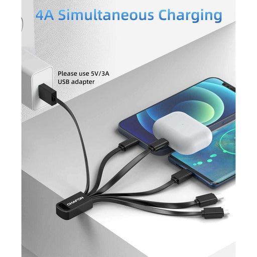 Multi Charging Cable Short 2Pack 6 in 1 