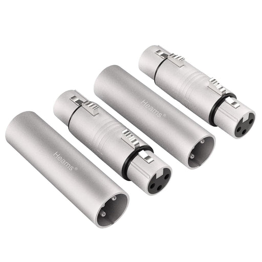 4 Pack (2 Pair) Professional XLR Adapter, XLR Male to Male & XLR Female to Female 3 Pin Connector 