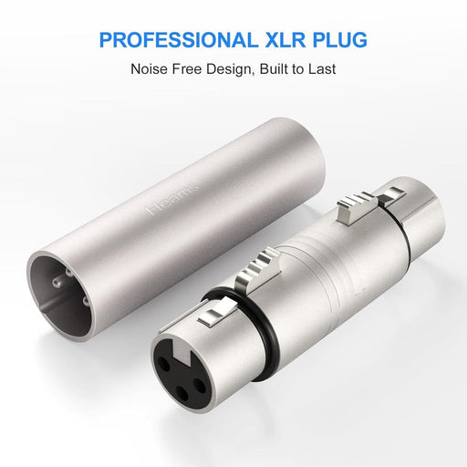 4 Pack (2 Pair) Professional XLR Adapter, XLR Male to Male & XLR Female to Female 3 Pin Connector 